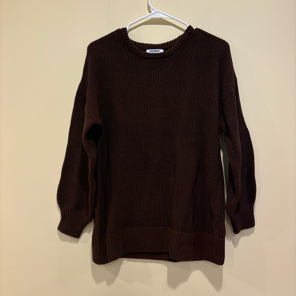 Old Navy Brown Chunky Knit Tunic Sweater | Size S